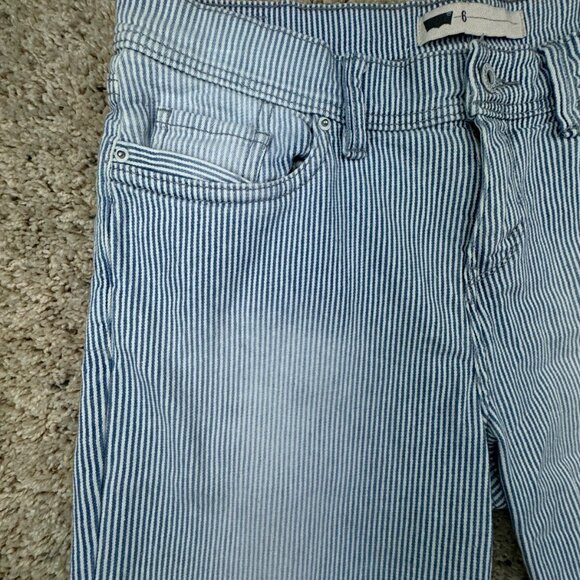 LEVI'S WOMEN'S SHORTS STRIPED BLUE WHITE SIZE 6 COTTON BLEND Stretch White Tab - Picture 5 of 15